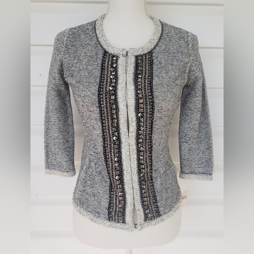 MM Couture Gray Embellished Women's Sweater Cardigan Jacket!